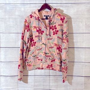Lucky Brand | Pink Floral Hooded Sweatshirt Hoodie Medium